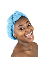 Rosemade 17 Solid Colors Women Head Wrap Hair Scarf Turban Soft Stretch Tie African Hijab Headwear Knit Jersey headwrap (Sky Blue) Rosemade