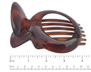 Parcelona French Large Round Shell Brown 4 Inch Celluloid Side Slide in Secure Grip Hair Updo Hinge Jaw Hair Claw Parcelona