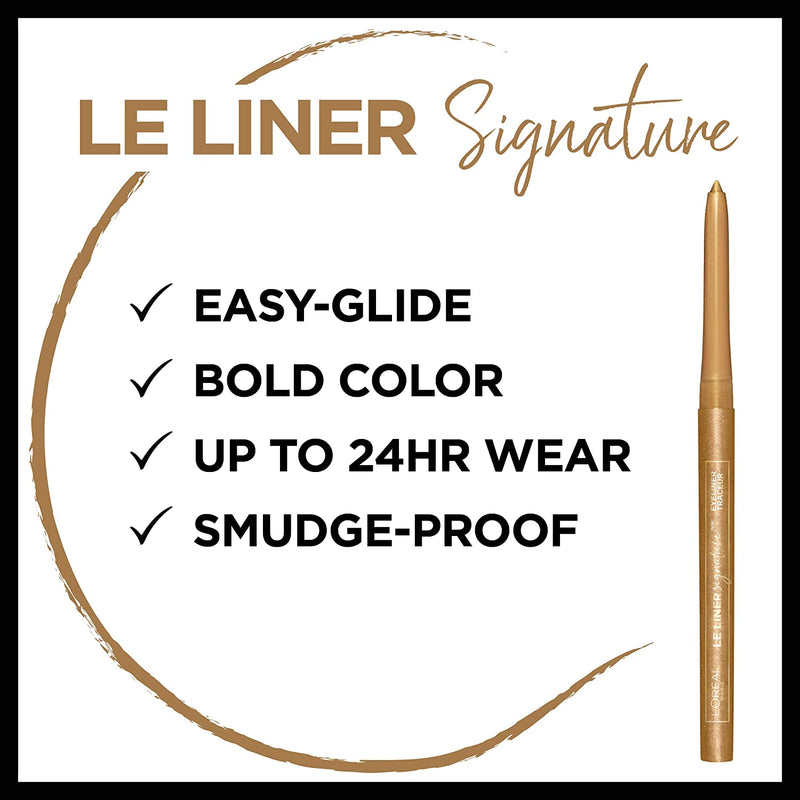 L'Oreal Paris Makeup Le Liner Signature Mechanical Eyeliner, Easy-Glide, Smudge Resistant, Bold Color, Long Lasting, Waterproof Eyeliner, Gold Velvet, 0.011 oz., 1 count L'Oreal Paris Store