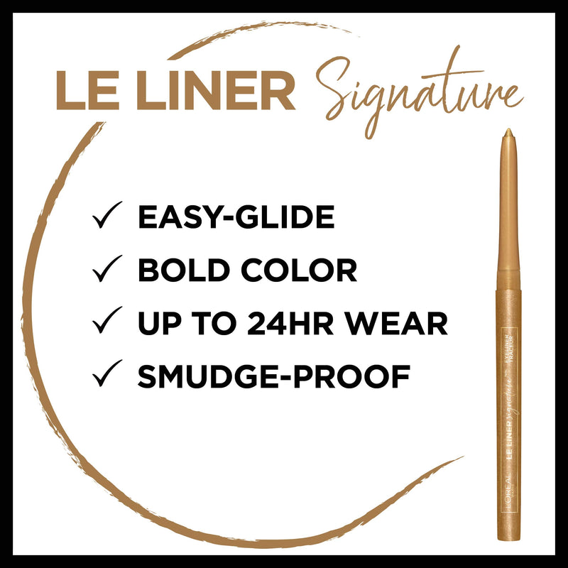 L'Oreal Paris Makeup Le Liner Signature Mechanical Eyeliner, Easy-Glide, Smudge Resistant, Bold Color, Long Lasting, Waterproof Eyeliner, Gold Velvet, 0.011 oz., 1 count L'Oreal Paris