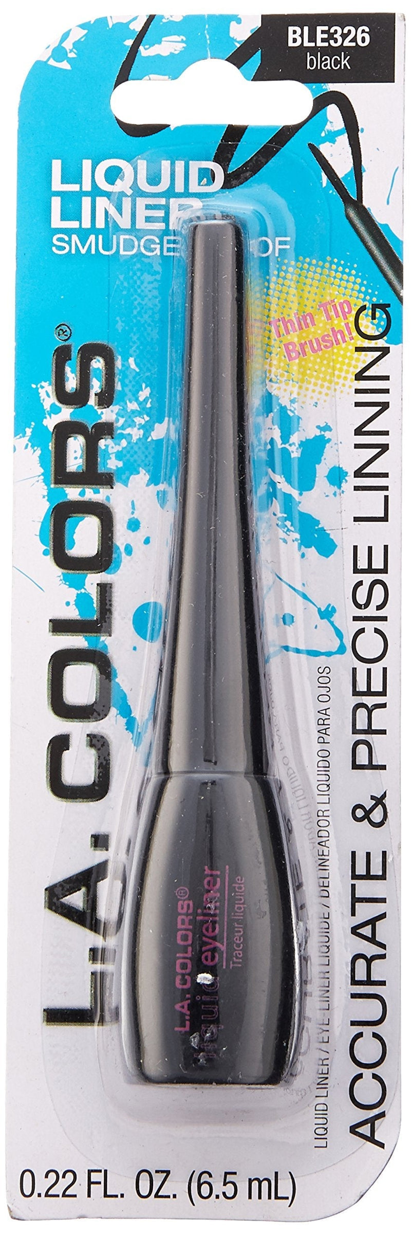 L.A. COLORS Thin Tip Liquid Liner, Black, 0.22 Ounce L.A. COLORS