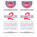 duri Rejuvacote 2 Nail Growth System Base and Top Coat - Nails Hardening, Repair, Chipping, Strengthen, Breaking and Brittle Treatment (2 pack) duri