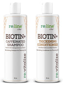 Biotin Shampoo and Conditioner for Hair growth Men Women Hair loss treatment - Caffeine Shampoo with Biotin for hair growth - Volume Shampoo Conditioner for Fine hair Thickening shampoo DHT blocker Paisle Botanics