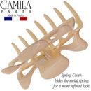 Camila Paris CP3048 French Hair Clip for Women, 3.5 inch Beige for Thick Volume Hair, Girls Hair Claw Clips Jaw, Durable Styling Hair Accessories for Women, Strong Hold No Slip Grip, Made in France Camila