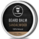 Sandalwood Beard Balm - Styles, Strengthens & Softens Beards and Mustaches - 100% Natural Beard Conditioner with Organic Shea Butter, Tea Tree, Argan & Jojoba Oils by Striking Viking Striking Viking
