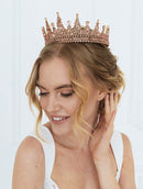 SWEETV Jeweled Queen Crown for Women, Full Round Baroque Tiaras and Crowns, Crystal Costume Party Headpieces for Wedding Birthday Halloween Prom,Pink SWEETV Store