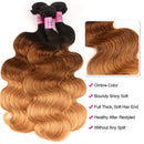 UNice Ombre Body Wave Human Hair 3 Bundles Brazilian Remy Hair Weaves Extensions T1B427 Color 18 20 22 inch UNICE Store