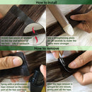 GOO GOO Blonde Tape in Hair Extensions 22 Inch Walnut Brown to Ash Brown and Bleach Blonde Remy Human Hair Extensions Tape in Hair Extensions Human Hair 20pcs 50g Long Brown Hair Extensions GOO GOO