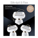 Braun Epilator for Women with Flexible Head, Silk-épil 9 9-030 for Hair Removal, Womens Shaver & Trimmer, Wet & Dry, Cordless, Rechargeable, Beauty Kit with Body Exfoliation Cap, White/Gold Braun Store