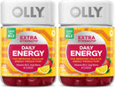 OLLY Extra Strength Daily Energy Gummy, Caffeine Free, 1000mcg Vitamin B12, CoQ10, Goji Berry, Adult Chewable Supplement, Berry Yuzu Flavor - 60 Count Infinity Warehouse