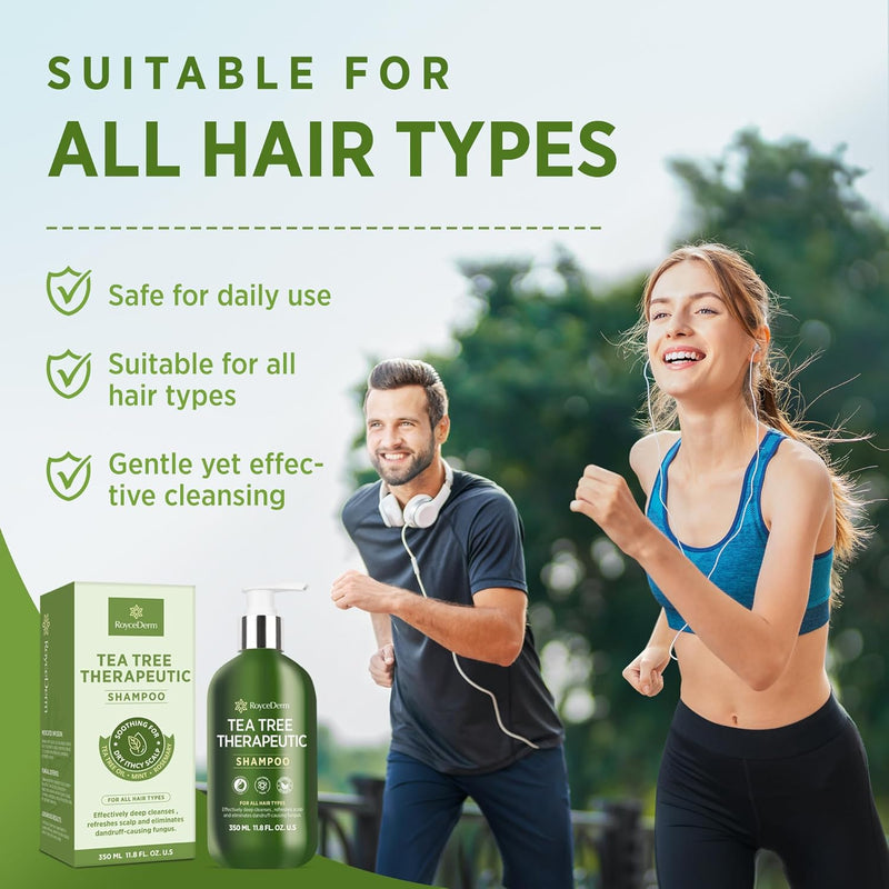 Roycederm Tea Tree Antifungal Care Bundle: Body Wash & Shampoo for Skin and Scalp Health Infinity Warehouse