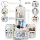 Hanging Travel Toiletry Bag Cosmetic Make up Organizer for Women and Men (Large, Blue Leaf) Narwey