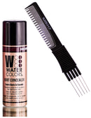Watercolors Color Root Concealer, Covers Hair Roots in Seconds, Temporary Haircolor Touch Up Spray Dye (w/ Sleek Premium Carbon Heat-Resistant Multi-Use Teasing Comb) Grey Water Colors Gray Cover Up Hairspray (DARK BROWN) Water Colors