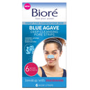 Bioré Blue Agave Pore Strips, Nose Strips for Combination Skin, with Instant Blackhead Removal and Pore Unclogging, 6 Count, features C-Bond Technology, Oil-Free, Non-Comedogenic Use Bioré