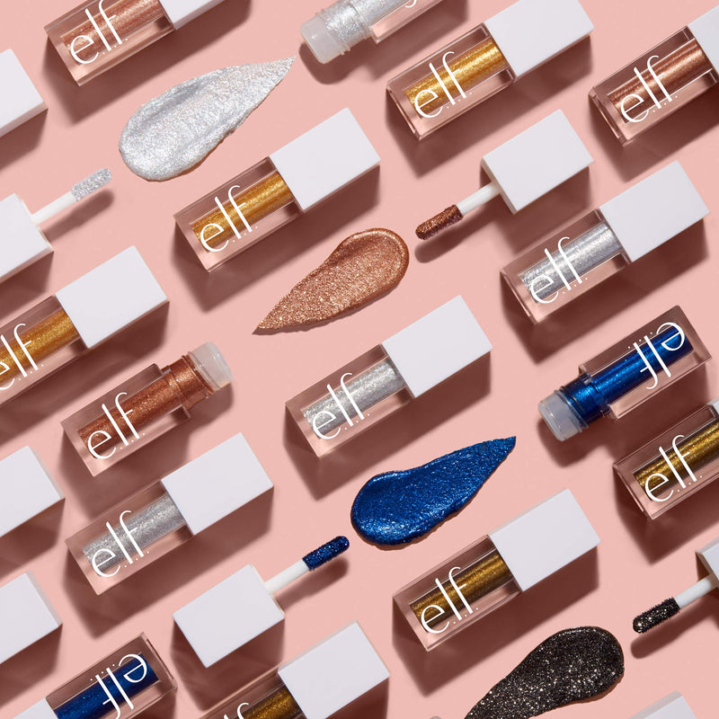 e.l.f., Liquid Glitter Eyeshadow, Long Lasting, Quick-Drying, Opaque, Gel-Based Formula, Creates High-Impact, Multi-Dimensional Eye Looks, Copper Pop, 0.10 Fl Oz e.l.f.