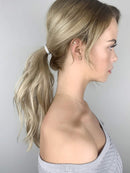 Heliums Ash Blonde Skinny Seamless 6mm Medium Hold Soft Nylon Fabric Rolled Ponytail Holders - 18 Hair Ties Heliums