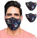 Primeware Protective Reusable Face Mask 2 Layers Cloth Mask (Pack of 2) (Vintage Tattoos) Primeware Store
