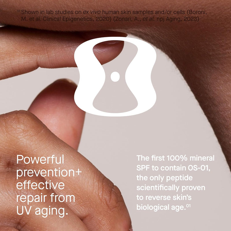 OneSkin FACE SPF OS-01 Peptide Broad Spectrum SPF 30+ Mineral Sunscreen- Scientifically Proven to Protect Skin from UV Aging, Includes Potent Antioxidants, For All Skin Types Including Sensitive Skin Infinity Warehouse