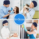 QBA Adjustable Working Cap with Button, Cotton Working Hat Sweatband, Elastic Bandage Tie Back Hats for Women & Men, One Size QBA