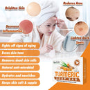 Herblov Turmeric Soap Bar for Face & Body – Natural Turmeric Skin Soap Wash for Dark Spots, Intimate Areas, Underarms – Turmeric Face Soap Reduces Acne, Fades Scars & Cleanses Skin – 4oz Turmeric Bar Soap for All Skin Types Made in USA Herblov