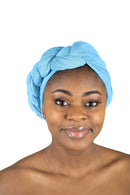 Rosemade 17 Solid Colors Women Head Wrap Hair Scarf Turban Soft Stretch Tie African Hijab Headwear Knit Jersey headwrap (Sky Blue) Rosemade