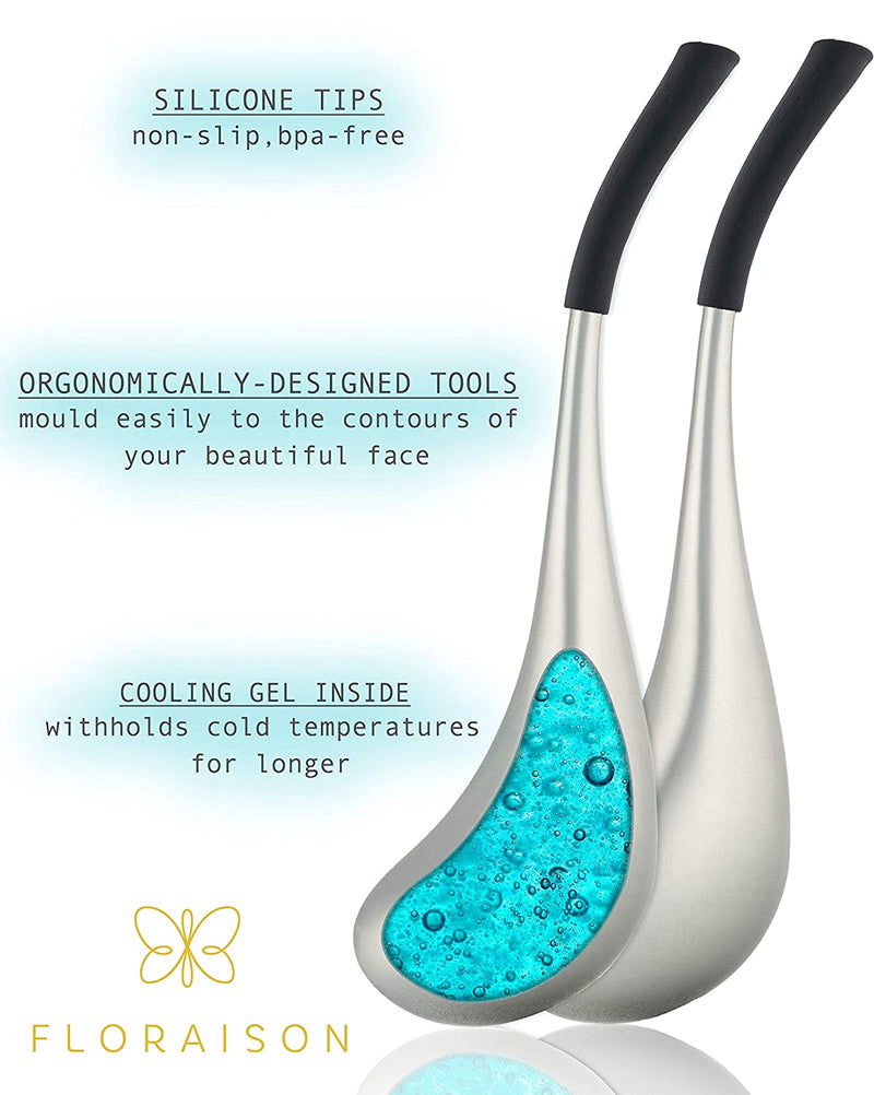 Floraison Unbreakable Stainless Steel Magic Cooling Beauty Facial Sticks for Face, Neck & Body Cryo Sticks & Cold Roller for face Puffiness & Wrinkles, Wine-Chilling Wands FLORAISON BEAUTY IS ALREADY HERE