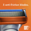 Gillette Fusion5 Razors for Men, 1 Gillette Razor, 4 Razor Blade Refills, Lubrastrip for a More Comfortable Shave Gillette