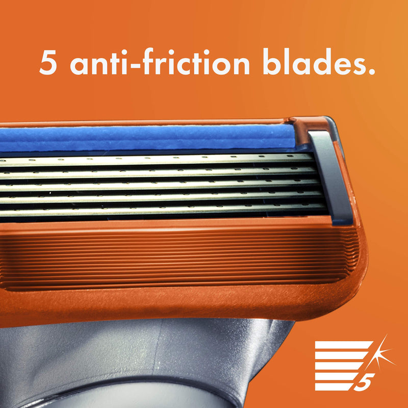 Gillette Fusion5 Razors for Men, 1 Gillette Razor, 4 Razor Blade Refills, Lubrastrip for a More Comfortable Shave Gillette