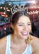 Birthday Decorations - Silver Sparkle It's My Birthday Headband - Unisex Birthday Decorations, Birthday Tiara for Women, Birthday Headband for Women (MyBday) SLVGttr RhinestoneSash