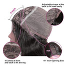 UNice Ombre Highlight U Part Wig Human Hair Body Wave for Black Women Middle Part, Brazilian Virgin Hair Glueless Full Head U Shape Clips in Half Wig 150% Density 16inch UNICE Store