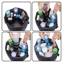 Barrel Makeup Bag Travel Drawstring Cosmetic Bag Toiletry Organizer Waterproof for Women and Girls (Small, Black) Narwey
