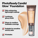 Revlon PhotoReady Candid Glow Moisture Glow Anti-Pollution Foundation with Vitamin E & Prickly Pear Oil, Anti-Blue Light Ingredients, without Parabens, Pthalates, and Fragrances, Creme Brulee, 0.75 oz REVLON
