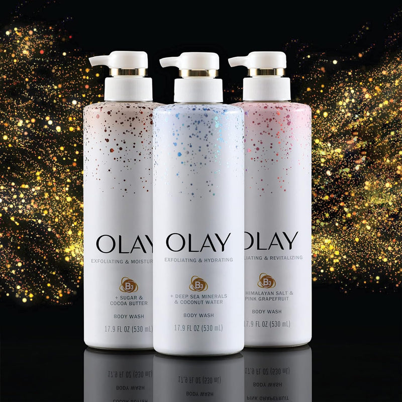 Olay Exfoliating & Hydrating Body Wash With Deep Sea Minerals Coconut Water and Vitamin B3 20 fl oz (Pack of 4) Infinity Warehouse