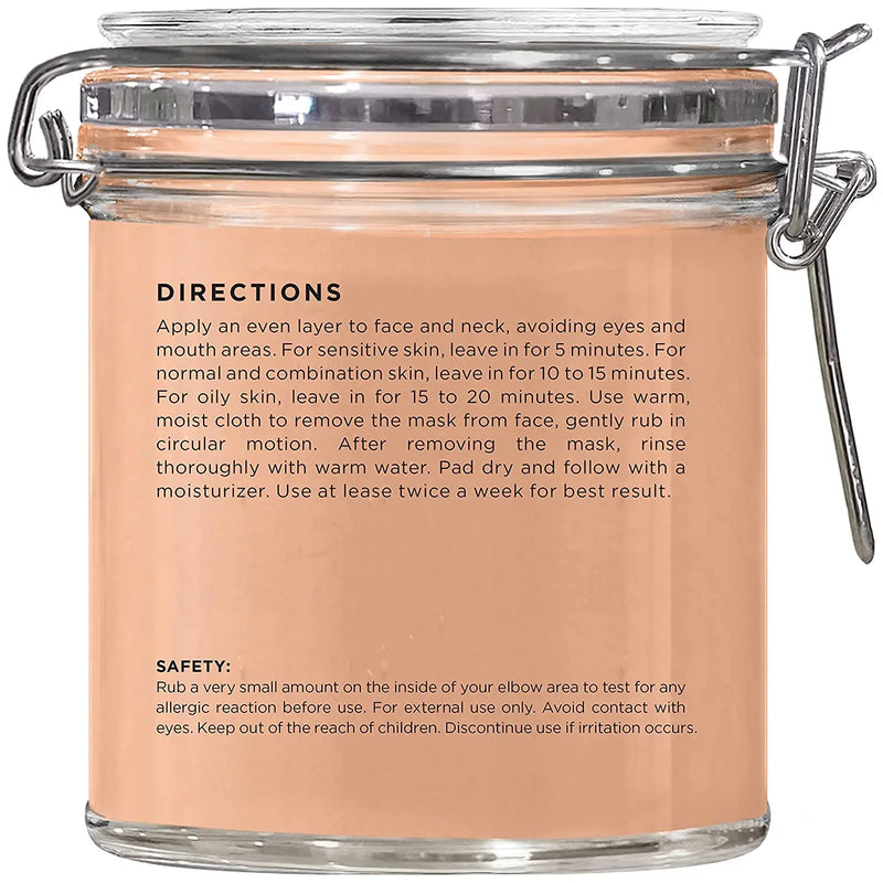 MAJESTIC PURE Moroccan Red Clay Facial Mud Mask with British Rose - Natural Skin Care Mask for Pore Cleansing and Dull & Sensitive Skin - Fights Acne and Blackheads - 10 oz MAJESTIC PURE