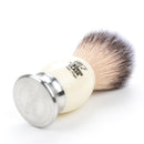 Luxury Shaving Brush for Men by VIKINGS BLADE, Ultra Heavy Acrylic & 316L Steel Handle, Super Strong Knot Backbone, Minimal Shedding, Fast Lather, Extremely Smooth & Plush on Skin (White Knight) Vikings Blade