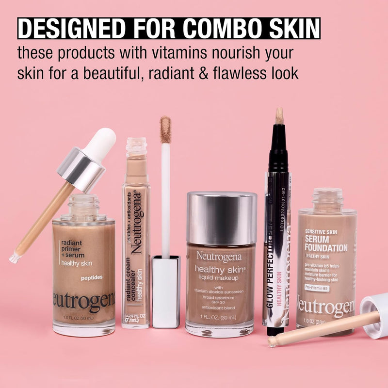 Neutrogena Healthy Skin Glow Perfector Concealer Pen, Lightweight Liquid Makeup for Face with Pro-Vitamin B5 & Vitamin E for a Radiant Finish, Light, 0.1 oz Infinity Warehouse