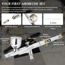 Ovaga 55PSI Ultra-Silent Airbrush Kit, Dual-Action Multi-Function Airbrush Set with Compressor for Painting Portable Air Brush Set for Cake Decoration Makeup Art Craft Nail Design Model Tattoo Infinity Warehouse