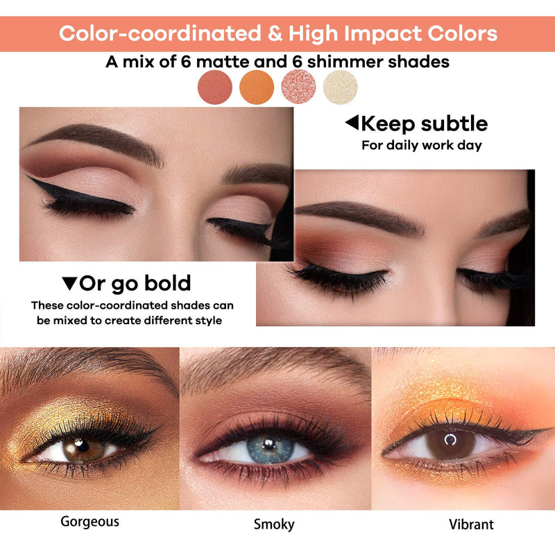 LUXAZA Pink Nudes Neutral Eyeshadow Palette - Eyeliner - Mirror, Matte Shimmer Gold Red Metallic Makeup Palette, Coordinated Warm Blush Pigmented Makeup pallet Starter Kit for Women - Nudes Pink LUXAZA