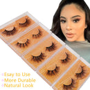 GOO GOO 3D Mink Eyelashes, Daily Type 13mm to 18mm 5 Styles Fake Eyelashes Multipack Real Siberian Mink Fur False Eyelashes Natural Look Hand Made Reusable Eyelashes for Women GOO GOO