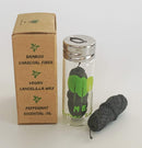 Vegan Biodegradable Bamboo Charcoal Dental Floss with Refillable Glass Container | Free Refill | Natural Candelilla Wax | 33yds x2 | Peppermint Essential Oil | Eco Friendly Zero Waste Oral Care ME MOTHER EARTH