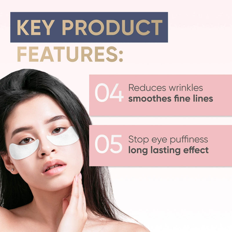 Collagen Under Eye Patches - Puffy Eyes, Dark Circles, Eye Bags, Wrinkles, Puffiness Treatment for Women & Men - Korean Skincare Hydrogel Eye Patches - Cooling Eye Gel Pads with Green Tea [5 Pairs] Elixir Premium Lab