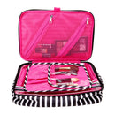 Vaultz Locking Travel Case for Cosmetics Storage, Black White Stripe (VZ03757) Vaultz