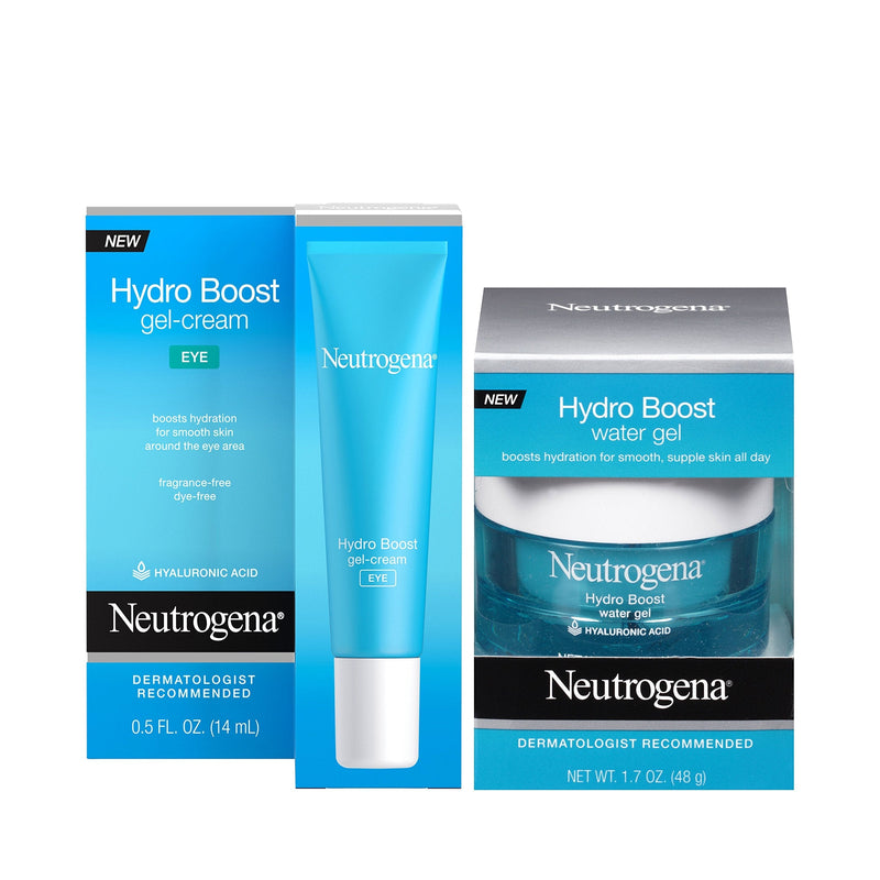 Neutrogena Hydro Boost Water Gel Facial Moisturizer with Hyaluronic Acid, 1.7 oz & Hydro Boost Hydrating Gel Eye Cream with Hyaluronic Acid, 0.5 oz Neutrogena