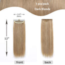 S-noilite 12Inch Clip in Hair Extensions Human Hair One Piece 2 Clips Thick Short Clip in Remy Hair Piece For Women with Thinning Hair Add Hair Volume 17g Dark Blonde S-noilite Store