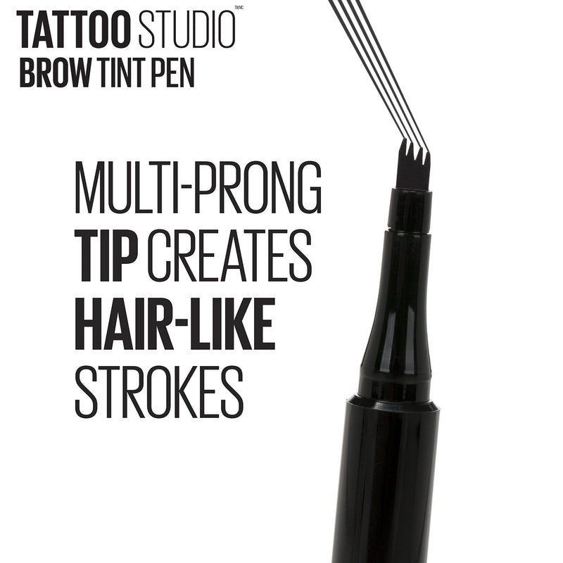 Maybelline New York TattooStudio Brow Tint Pen Makeup, Medium, Brown, 1 Count Maybelline New York