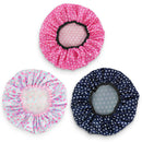 Shower Caps for Women 3 Pack in Different Designs - Large Opening for Short and Long Hair - Reusable Bath Hair Cap for Ladies, Men and Kids UB-STORE