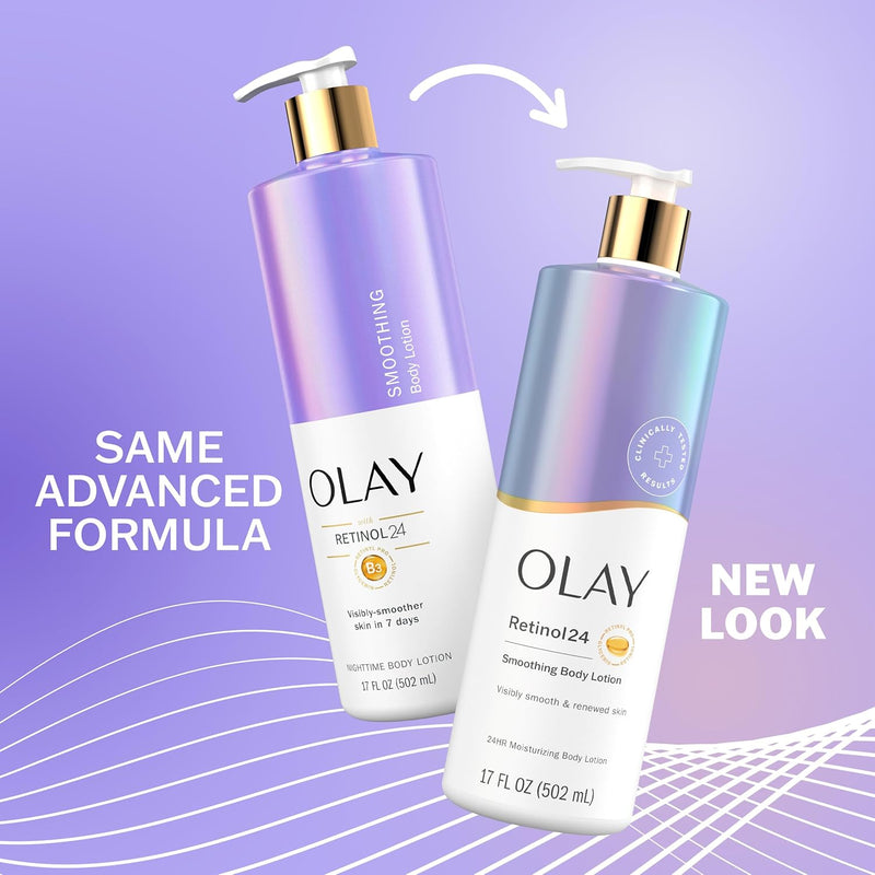 Olay Body Lotion Smoothing for Women with Retinol, 24hr Moisturizing, Vitamin E & Vitamin B3 Complex, Fast Absorbing Formula, 17 fl oz Infinity Warehouse