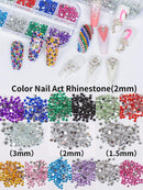 Spearlcable Nail Art Decoration Kit,50 Sheets Nail Stickers Crystal Rhinestones Set Holographic Butterfly Glitter Nail Foil Nail Tape Strips Iridescent Nail Sequins Flake for Acrylic Nail Art Spearlcable