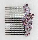 Faship Gorgeous Purple Rhinestone Crystal Floral Hair Comb Faship