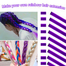 MEckily 22 inch Colored Hair Extensions Party Highlights, Straight Hairpiece Clip in Synthetic Hair Extensions for Kids Girls(10 Pcs Purple) MEckily